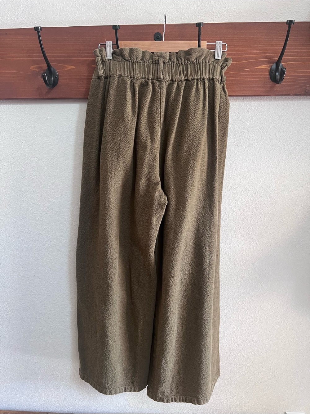 UO Green Wide Leg Pants Paper Bag Waist - Picture 7 of 11